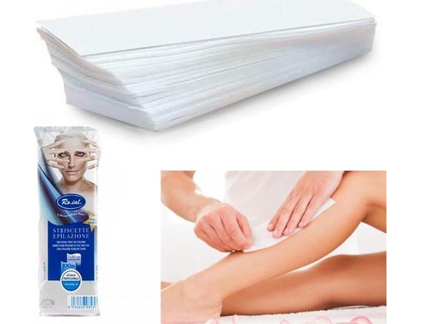 100x Strisce Depilatorie per Depilazione TNT 7x20 cm Cera Ceretta Gambe Corpo