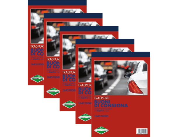 5x Blocchi Buoni di Consegna da 50 Moduli Duplice Copia Auto Ricalcanti con Data