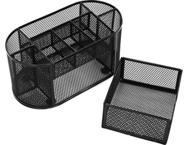 Portaoggetti da Scrivania Portapenne in Metallo Traforato 9 Scomparti Ufficio...