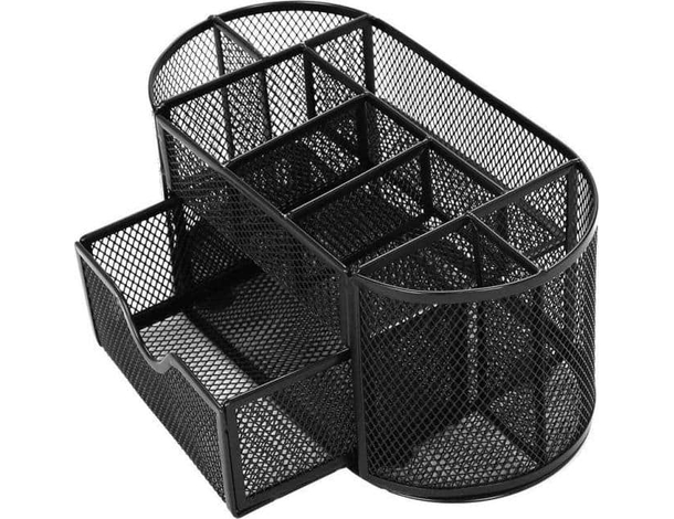 Portaoggetti da Scrivania Portapenne in Metallo Traforato 9 Scomparti Ufficio...