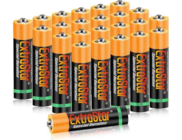 72x Batterie AAA Stilo 1.5V 3 Pacchi da 24 Pile Lunga Durata Extrastar R03