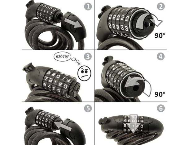 Lucchetto con Catena Combinazione 5 Cifre Antifurto per Scooter Bicicletta...