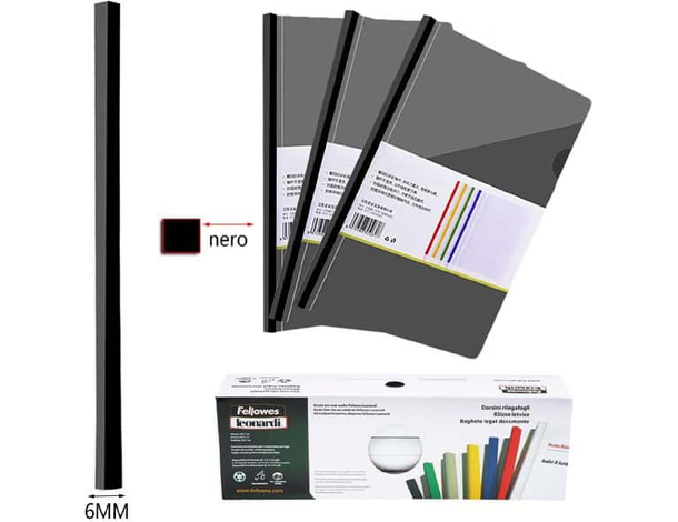 50x Dorsini Rilegafogli Diametro 6 mm Confezione Da 50 Pezzi Nero e Bianco...