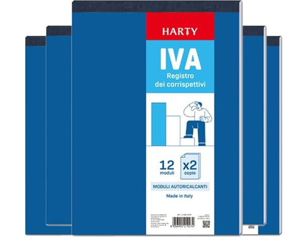 5x Registro Corrispettivi IVA 12x2 Duplice Copia Autoricalcanti A4 Documenti