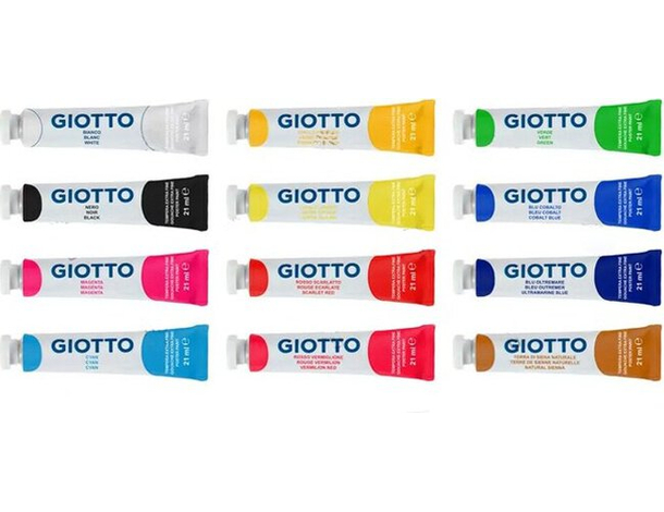 Box da 108 Tempere per la Scuola Scatola Pittura Disegno 12 Colori da 21ml 2