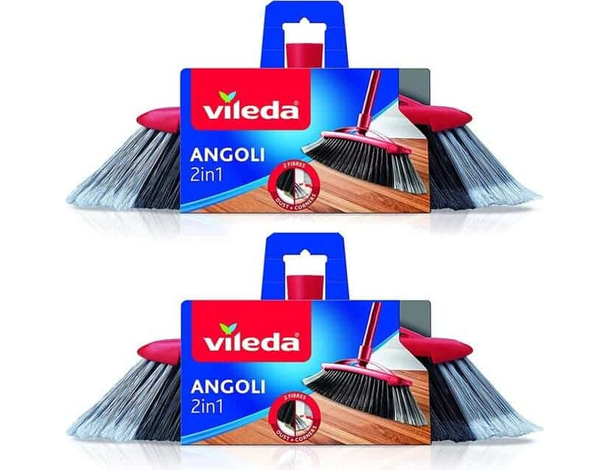 2x Scopa 2 in 1 per Angoli Ricambio Ideale per Pavimenti Pulizia Casa Polvere