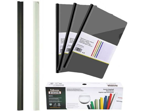 50x Dorsini Rilegafogli Diametro 4 mm Confezione Da 50 Pezzi Nero e Bianco...