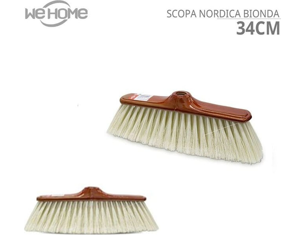 Scopa Nordica Bionda con Setole da 34 cm per Tutti i Pavimenti Interni di...