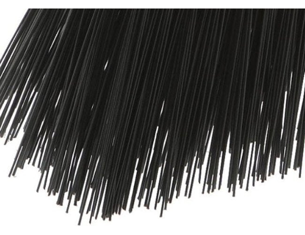 2x Scopa Nera in Setole Rigide PVC Verniciato Pavimenti Casa Interni Pulizia...