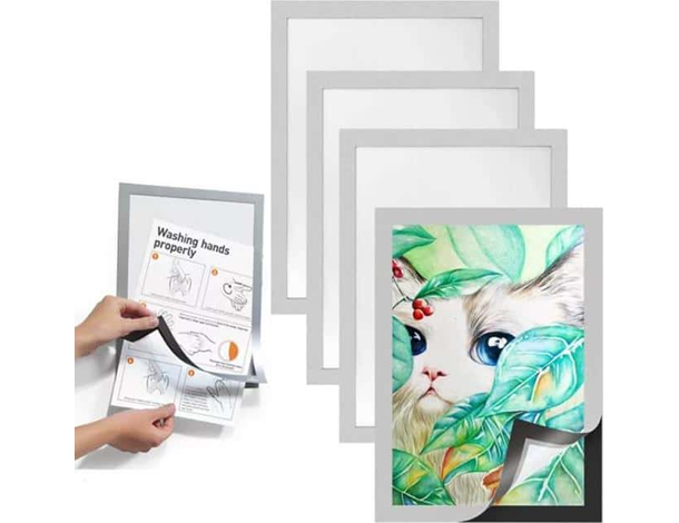 4x Cornice Magnetica Formato A5 Decorazione da Parete Foto Copertina Poster