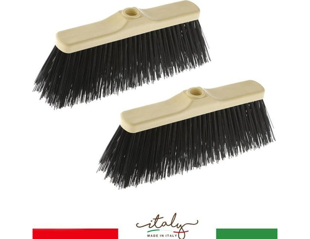 2x Scopa Industriale Per Pavimenti Esterni Outdoor 30 cm Setole Pulizia