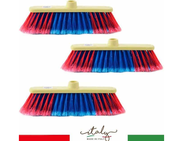 3x Scopa Francesina Regina Setole Piumate 28 cm Pulizia Pavimenti Interni Casa