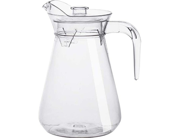Brocca in Vetro Caraffa per Acqua Vino Sangria con Tappo 1.5 Litri Trasparente