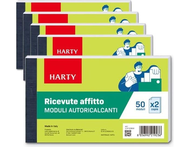 5x Ricevute Affitto Fatture Duplice Copia 50 Moduli Autoricalcanti Data Ufficio