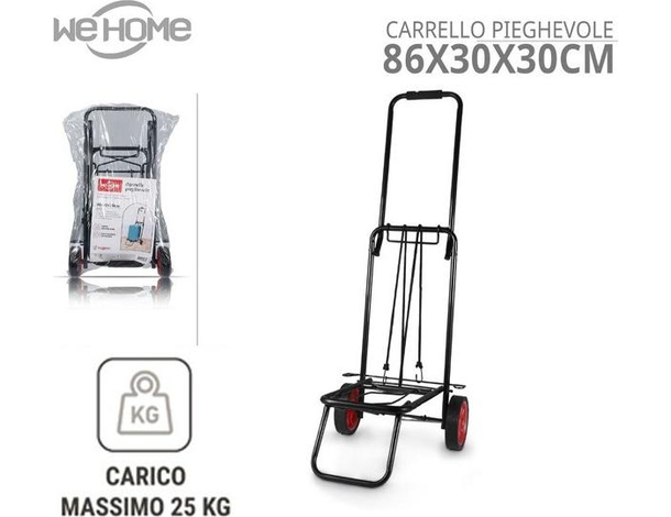 Carrello Portapacchi Pieghevole Porta Tutto 2 Ruote in Gomma Portata 25-50kg...