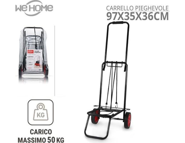 Carrello Portapacchi Pieghevole Porta Tutto 2 Ruote in Gomma Portata 25-50kg...