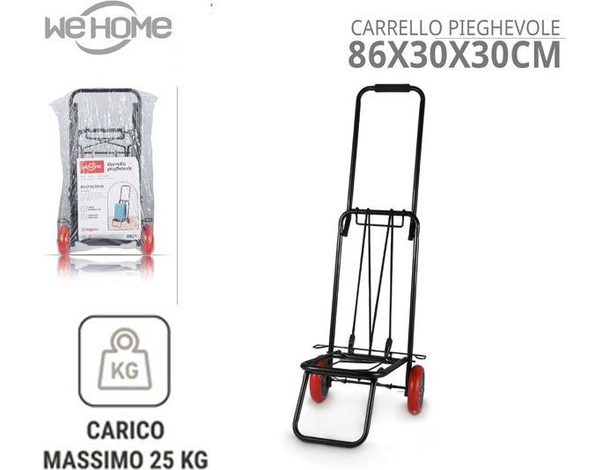 Carrello Portapacchi Pieghevole Porta Tutto 2 Ruote in PU Portata 25Kg/50kg...