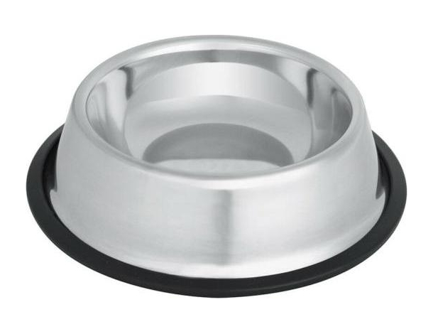 Ciotola per Acqua e Cibo Cane Gatto Base Antiscivolo Acciaio Inox Vari...
