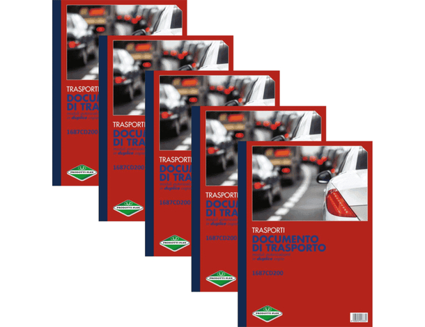 5x Blocchi Documenti di Trasporto 21.5x29.7cm 50 Moduli Duplice Copia con Data