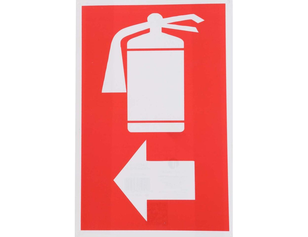12x Cartello "Estintore a Sinistra" Plastificato PVC 20x30 cm Antincendio