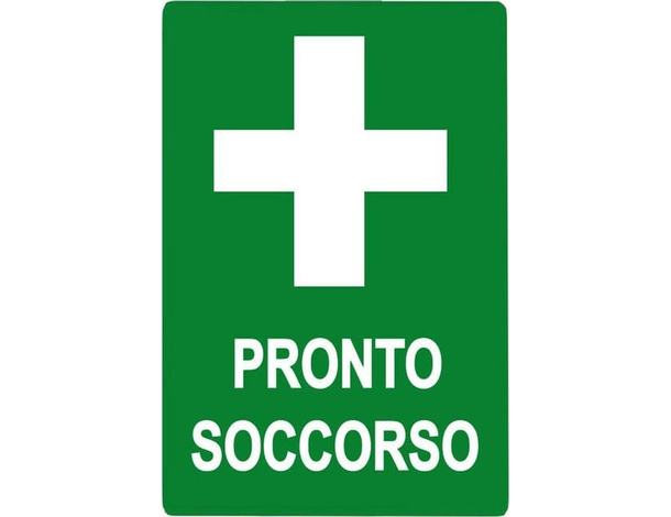 12x Cartello "Pronto Soccorso" Plastificato PVC 20x30 cm Segnaletica Emergenza