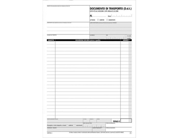 5x Blocchi DDT Documento di Trasporto Moduli 33x3 Doppia Copia Autoricalcanti...