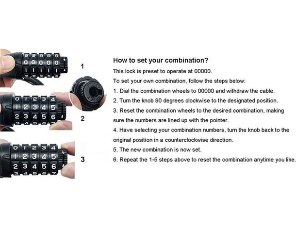 Lucchetto con Catena Combinazione 5 Cifre Antifurto per Scooter Bicicletta...