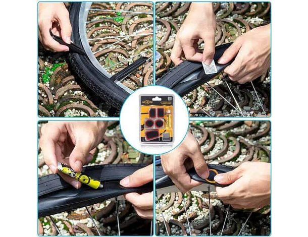 3x Kit Completo Riparazione Gomma Bici Bicicletta Bike Pneumatico Foro...