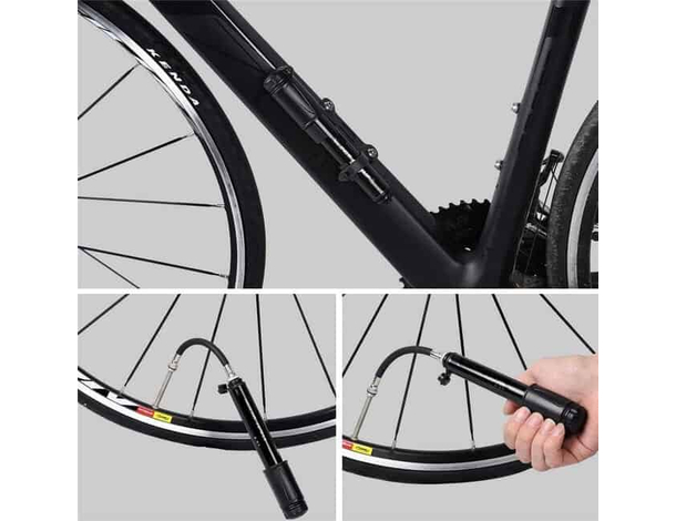 Mini Pompa Bici Bicicletta Portatile Manuale Telaio Gonfiare Ruota Gomma 6...