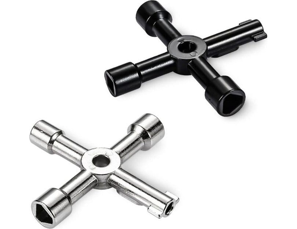 2x Chiave Universale a Croce per Cassette Contatore Gas Sportello Enel (Nero)