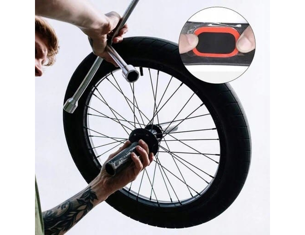 2x Kit Completo Riparazione Gomma Bici Bicicletta Bike Pneumatico Foro...