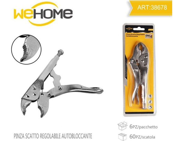 Pinza Autobloccante Grip 7" Apertura Regolabile con Leva di Sgancio a Scatto...