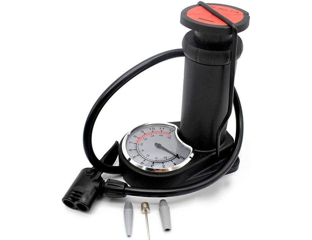 Mini Pompa a Pedale Gonfiaggio Ruote Bicicletta 2 Fori con Manometro Pallone...