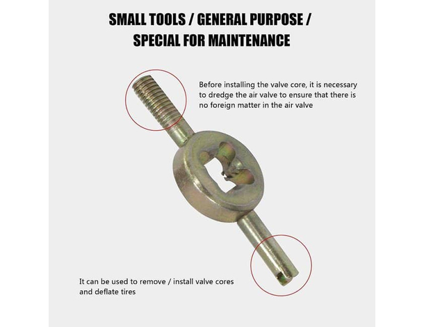 6x Kit Chiave Rimuovi Svita Smonta Valvole Camere d'Aria Universale + Valvole...