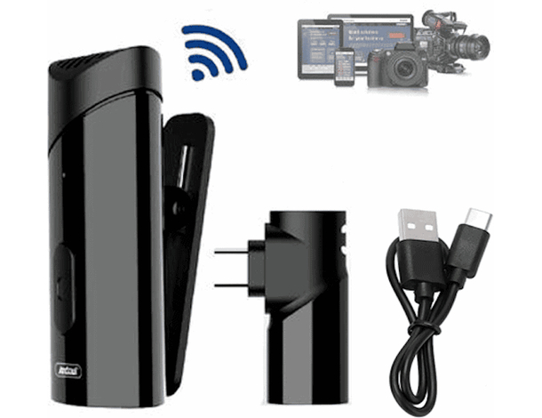 Microfono Wireless Lavalier 2.4GHZ Clip Type-C Cellulare Tablet Riduzione Rumore