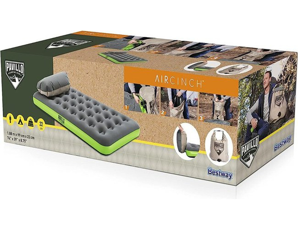 Materasso Gonfiabile Pavillo Letto Singolo da Campeggio Pompa AirCinch Borsa...