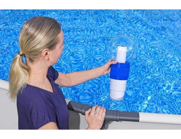 Dispenser di Cloro in Pastiglie per Piscine Distributore Dosatore con Luce...