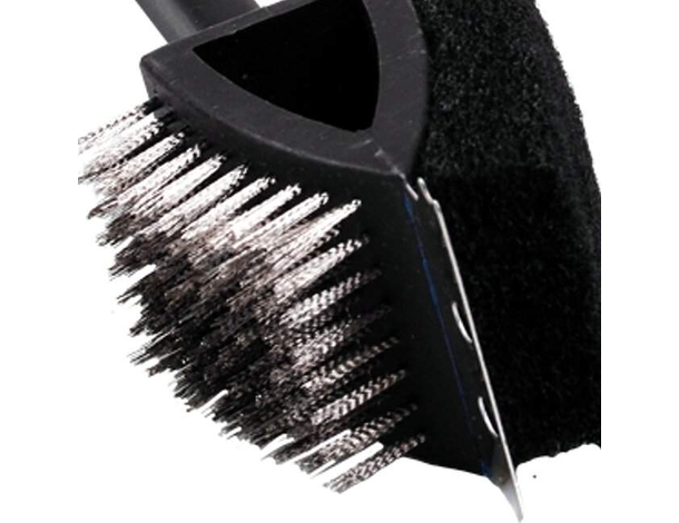 Spazzola doppia per barbecue BBQ raschietto utensili grill griglia forni 38...