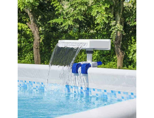 Fontana Cascata Luce LED RGB Cambio Colore per Piscina Fuori Terra Flowclear...