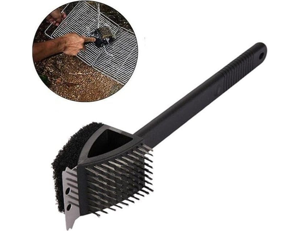 Spazzola doppia per barbecue BBQ raschietto utensili grill griglia forni 38 cm