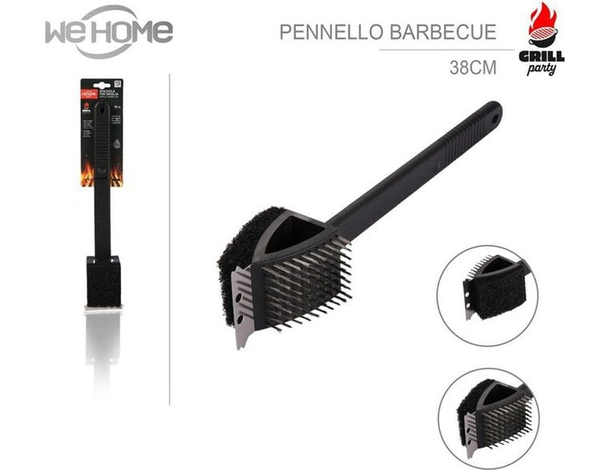 Spazzola doppia per barbecue BBQ raschietto utensili grill griglia forni 38...