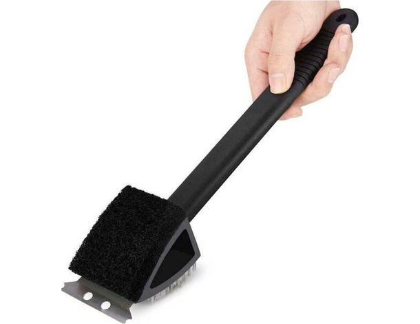 Spazzola doppia per barbecue BBQ raschietto utensili grill griglia forni 38...
