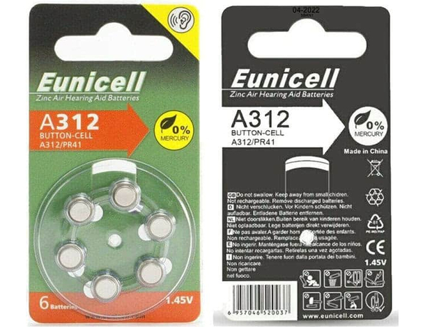 60x Batterie Monouso Senza Mercurio per Apparecchio Acustico Pile Protesi...