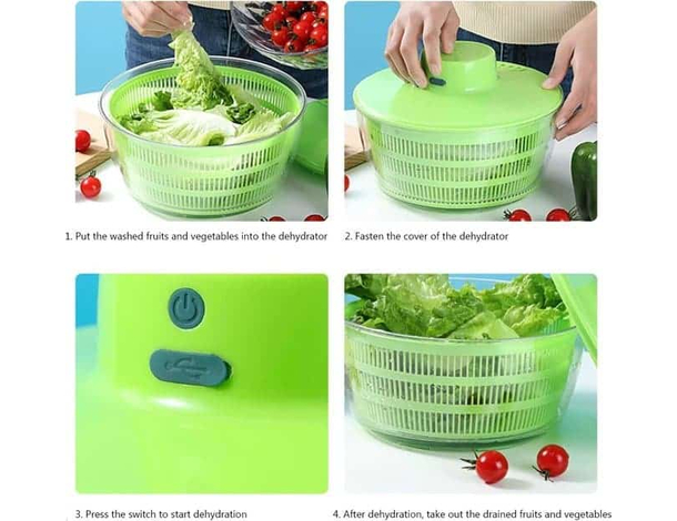 Centrifuga per Insalata Verdura Lava e Asciuga Cestino Frutta con Ricarica...