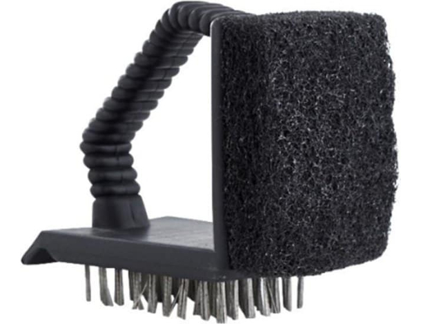 Spazzola Metallica Pulizia Barbecue Griglia Forni BBQ Con Raschietto e Spugna...