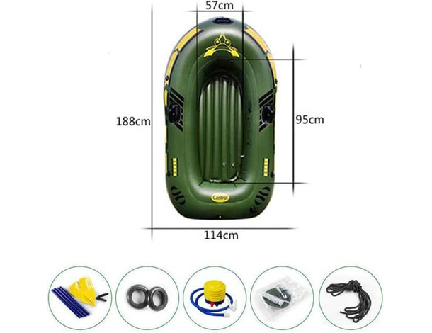 Canotto Gonfiabile con Remi e Pompa Gommone 188x114 cm Lago Mare 2 Posti...