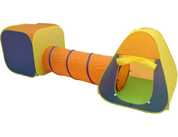 Tenda Gioco Parco Giochi con Tunnel Giocattolo Bambini Pop-Up Pieghevole 3pz...