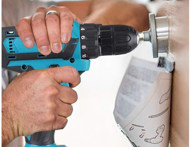 Trapano elettrico avvitatore 2 batterie valigetta punte perforatore battente...