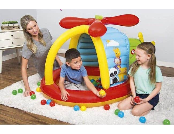 Piscina Elicottero Gioco Gonfiabile per Bambini con Palline e Animali 8