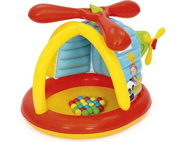 Piscina Elicottero Gioco Gonfiabile per Bambini con Palline e Animali